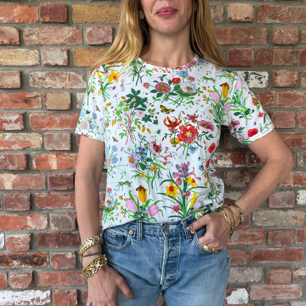 Late 1960s - Early 1970s Gucci Flora Print T-shirt