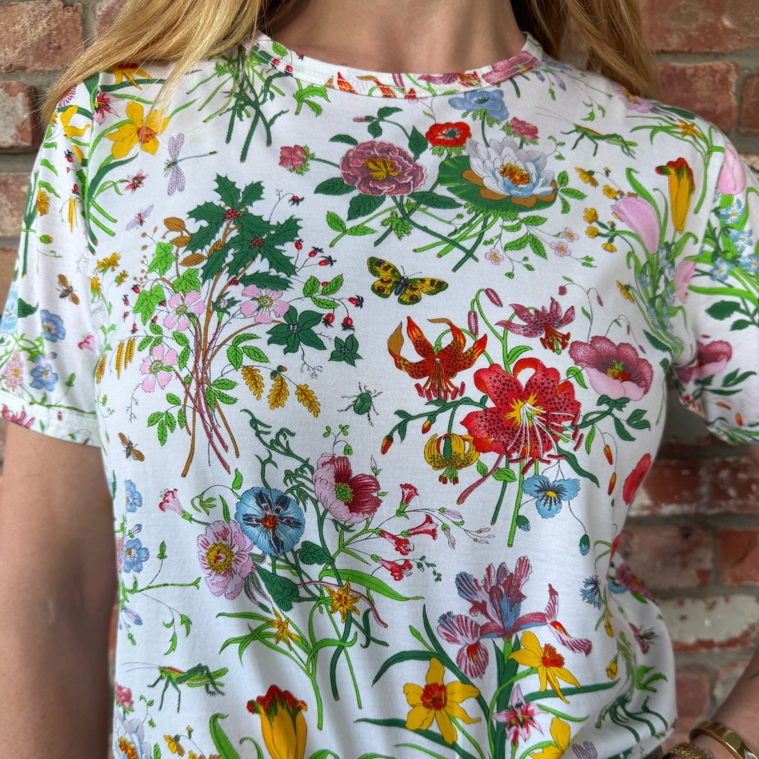 Late 1960s - Early 1970s Gucci Flora Print T-shirt