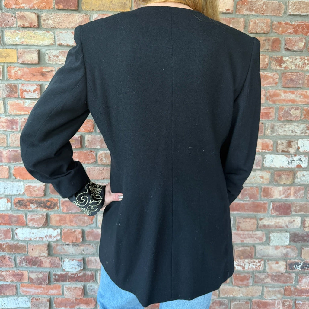 1980s Christian Dior Black Skirt Suit Set