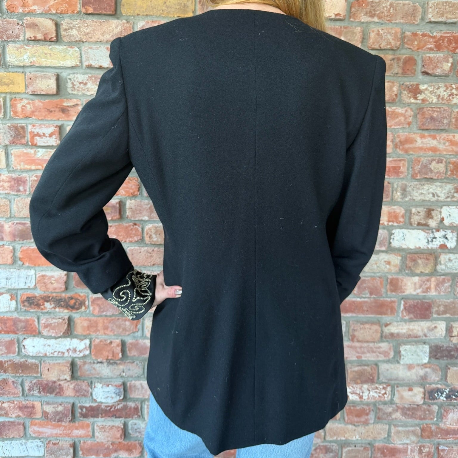 1980s Christian Dior Black Skirt Suit Set