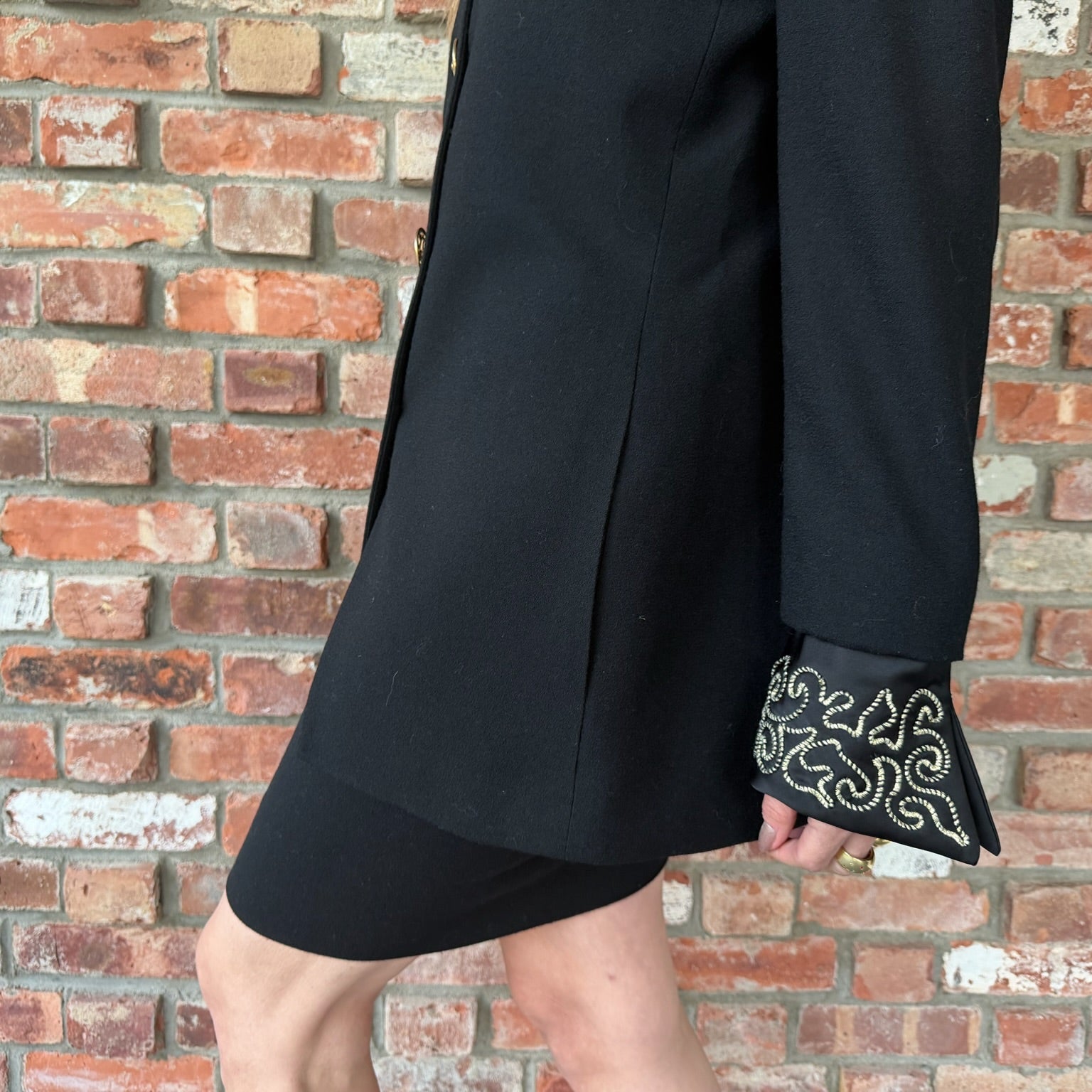 1980s Christian Dior Black Skirt Suit Set