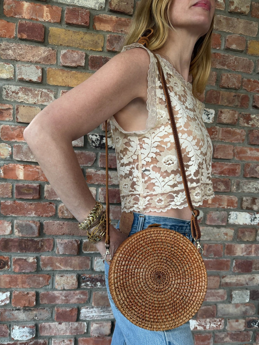1960s - 1970s Rattan Crossbody Bag