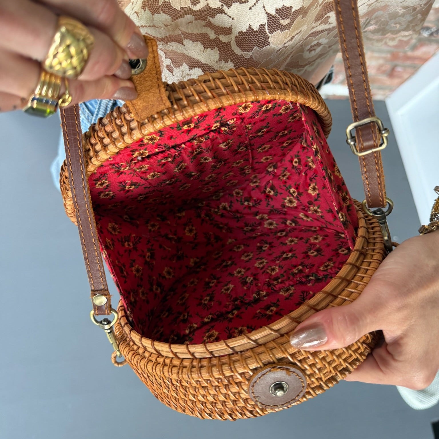 1960s - 1970s Rattan Crossbody Bag