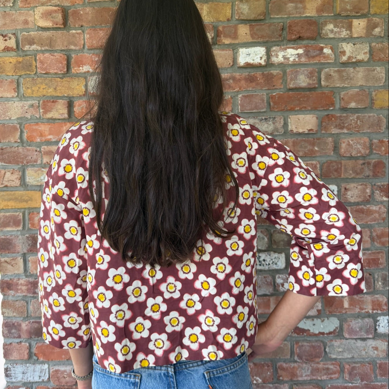 Late 90s to Early 2000s Miu Miu Burgundy Floral Jacket