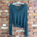 Late 1990s to Early 2000s Open Crochet V-neck Sweater