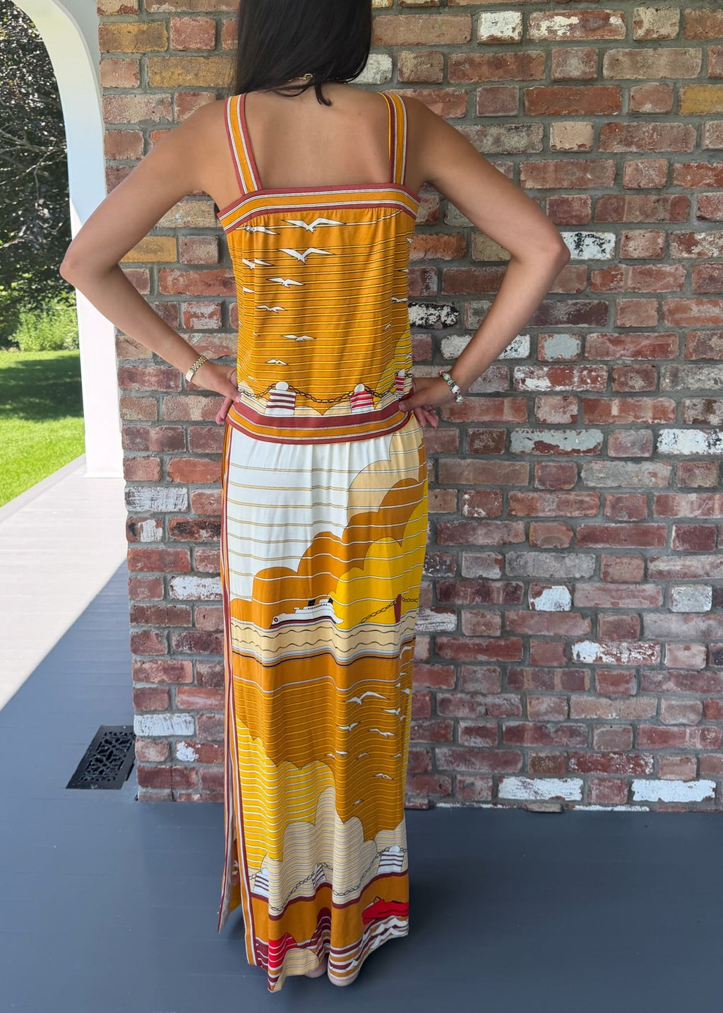 1970s Paganne By Gene Berk Mustard Tank + Skirt Set