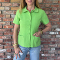 Late 1980s Christian Dior Lime Green Short Sleeve Jacket