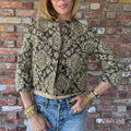 Late 1980s to Early 1990s Black and Metallic Gold Brocade Evening Jacket