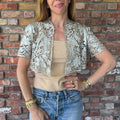 Late 1990s to Early 2000s Laser-cut Metallic Leather Bolero