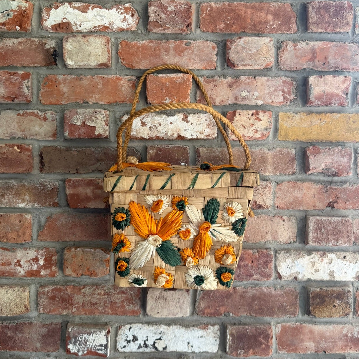 1950s to 1960s Handwoven Basket Handbag