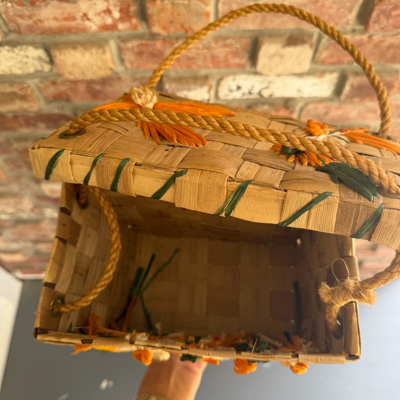 1950s to 1960s Handwoven Basket Handbag
