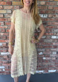1920s Cream French Lace Dress
