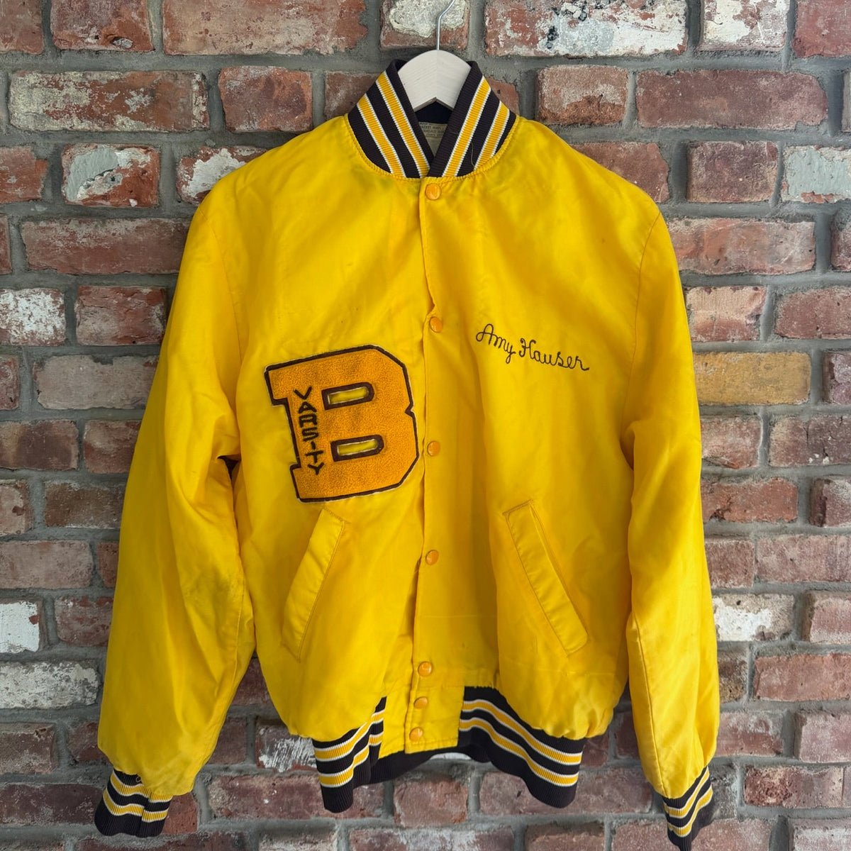 Yellow Nylon Beechcroft Cougar Cadettes Varsity Jacket