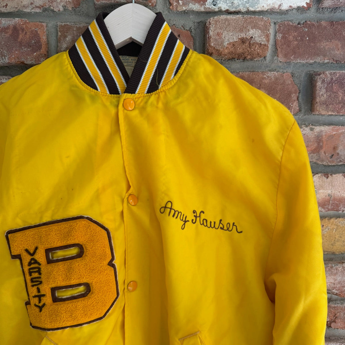 Yellow Nylon Beechcroft Cougar Cadettes Varsity Jacket