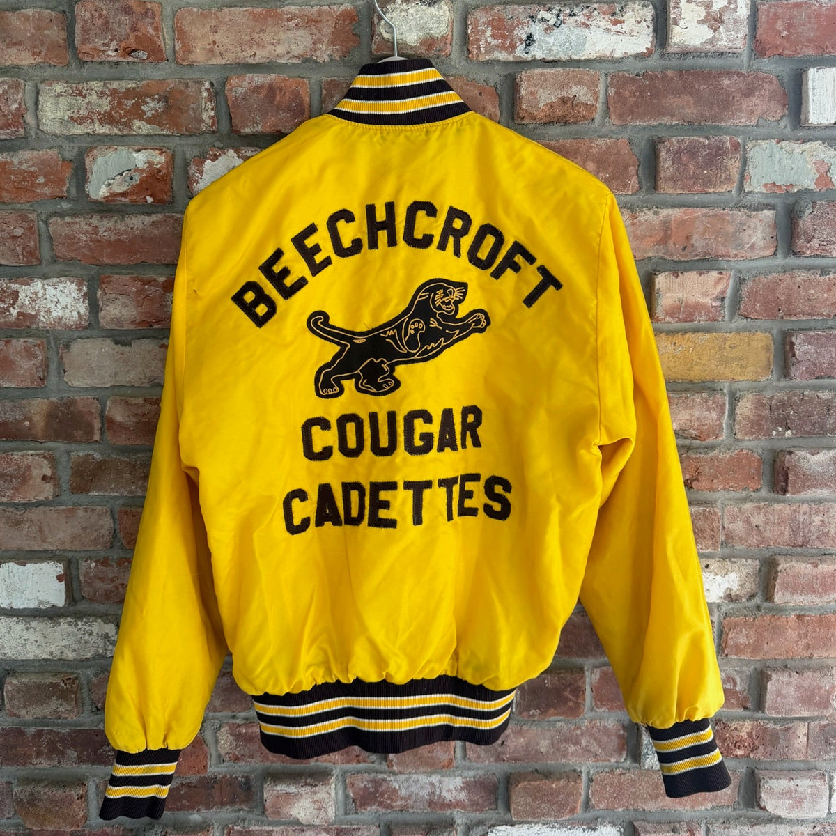 Yellow Nylon Beechcroft Cougar Cadettes Varsity Jacket