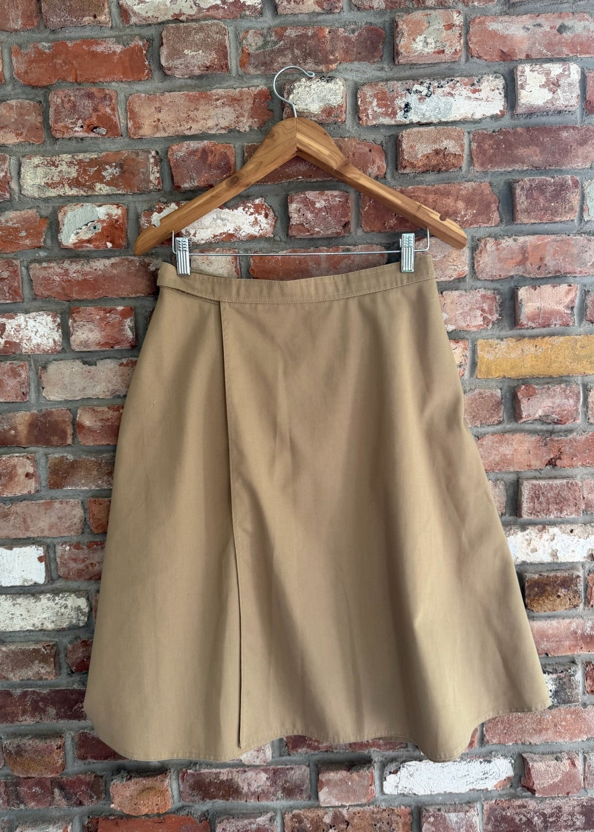 1970s Camel Pocket Midi Skirt