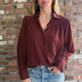 1980s Yves Saint Laurent Rive Gauche Red & Black Animal Print Blouse