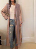 1970s Upcycled Asian Inspired Silk Embroidered Robe Duster