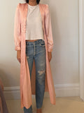 1930s-1940s Light Pink Silk Embroidered Duster