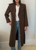 1970s-1980s Chocolate Brown Double Breasted Duster