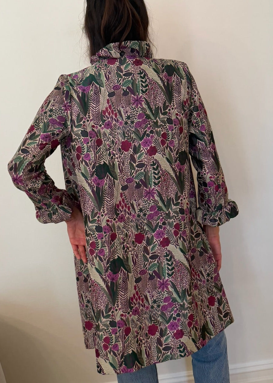 2000s Abstract Floral Ruffle Duster
