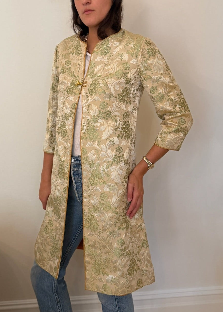 1960s Floral Brocade Duster