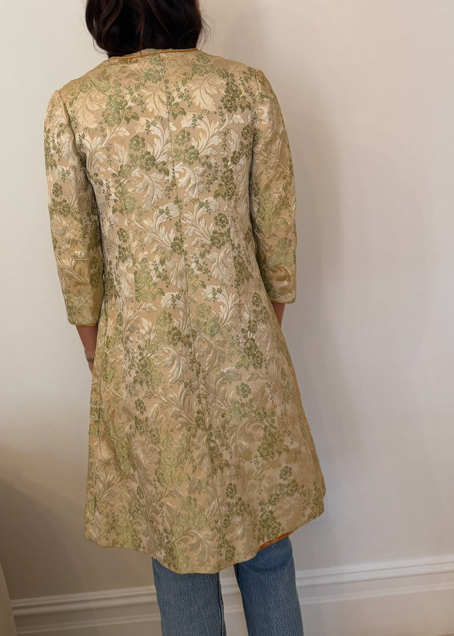 1960s Floral Brocade Duster