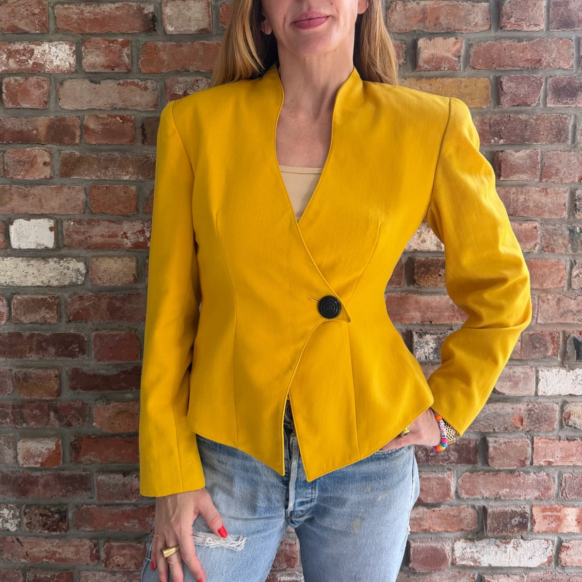 1980s Mustard Yellow Wool Blazer