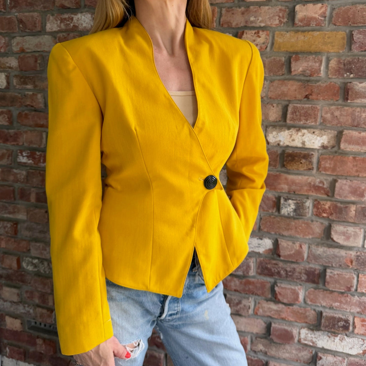 1980s Mustard Yellow Wool Blazer