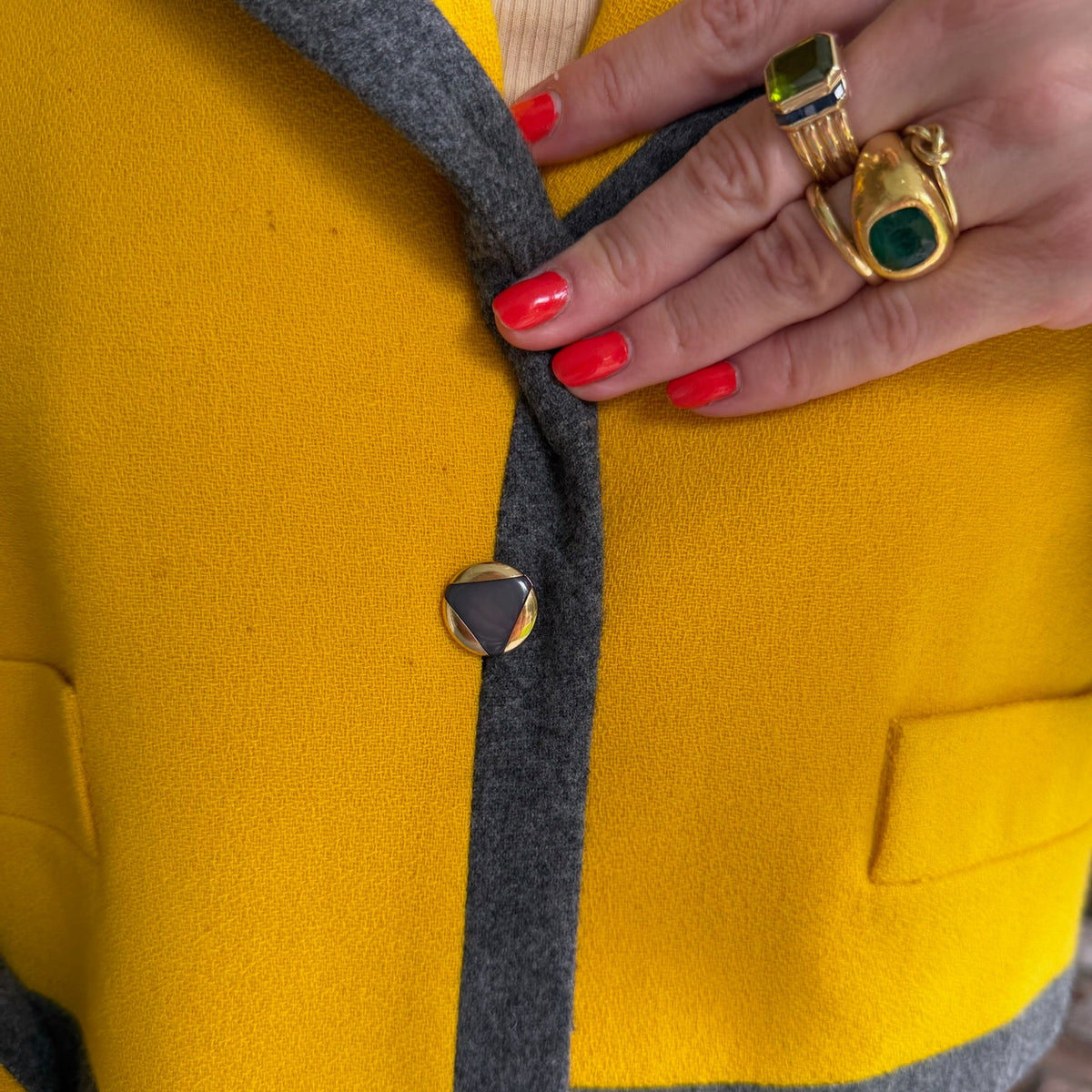1980s Cropped Yellow Wool Jacket