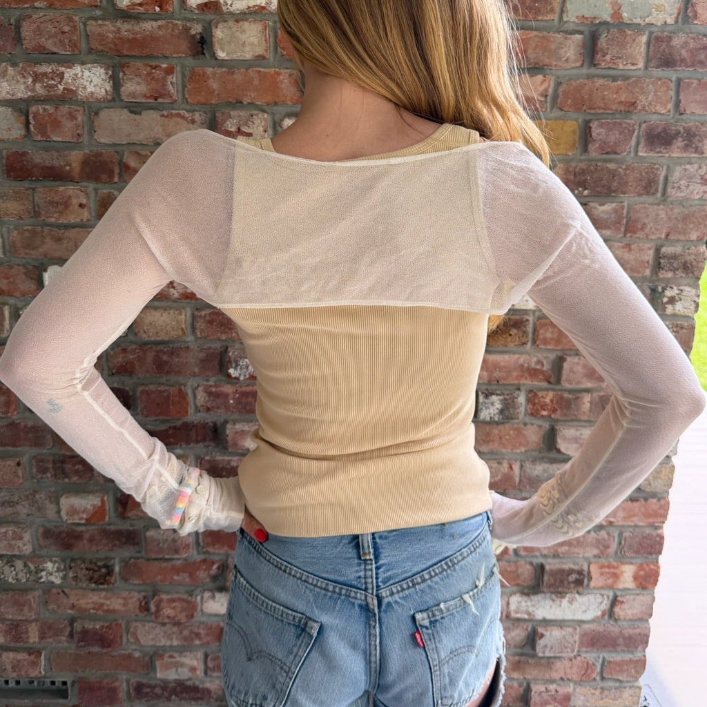 1990s Sheer Knit Shrug/Bolero