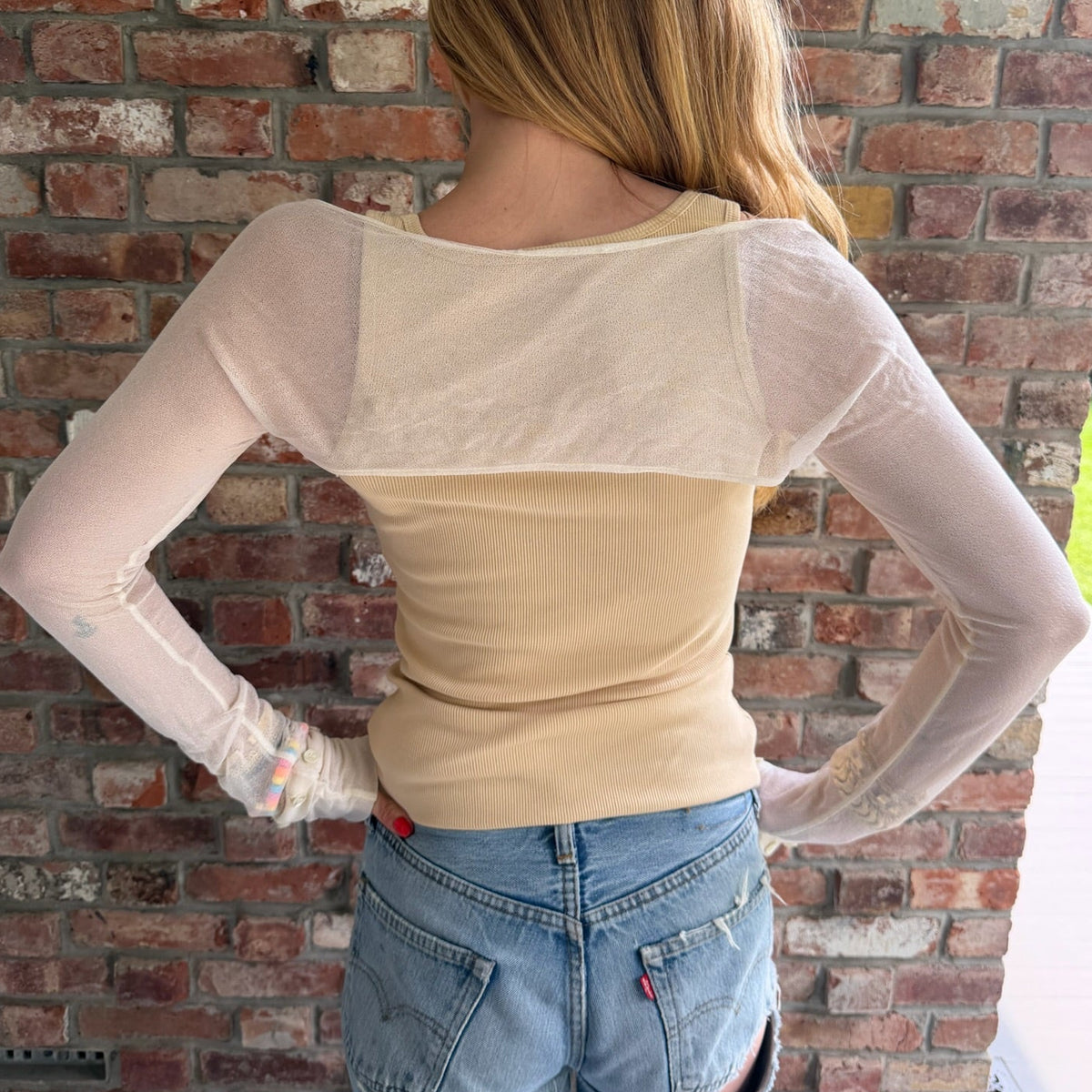 1990s Sheer Knit Shrug/Bolero