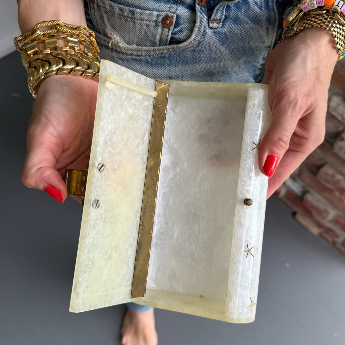 1950s Lucite Starburst Box Clutch Purse