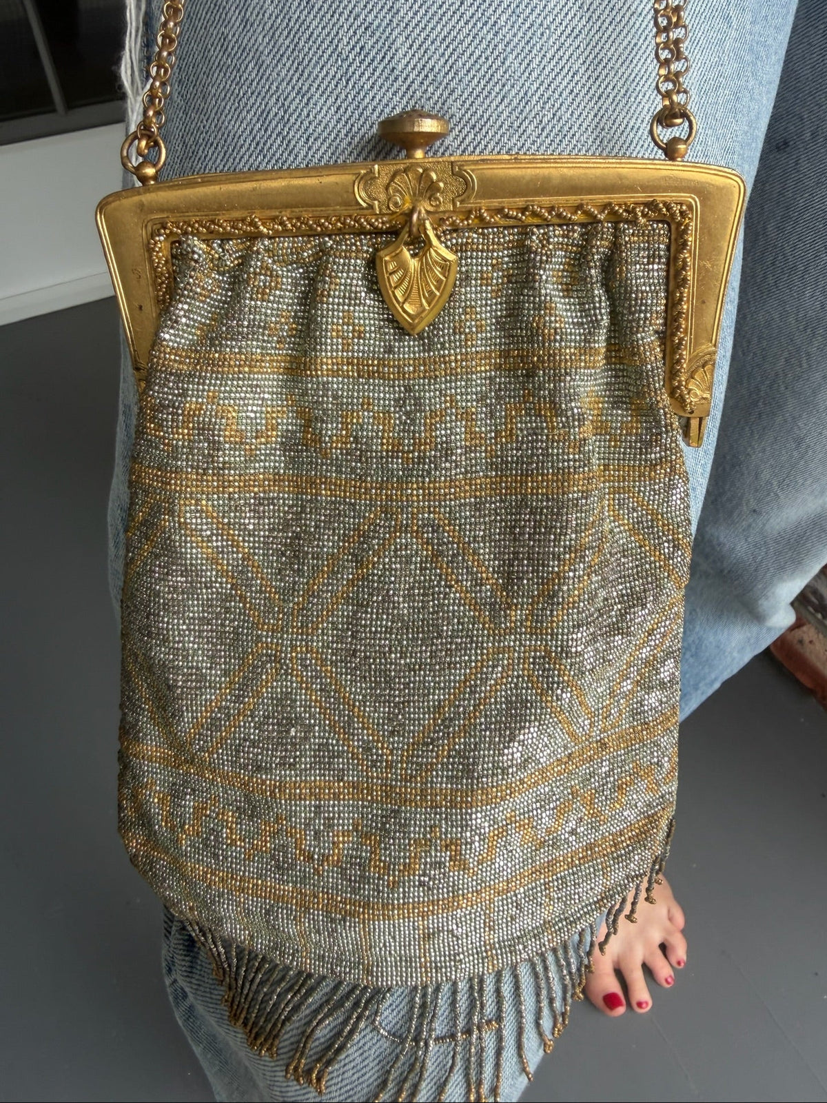 1920s Beaded Fringe Evening Purse