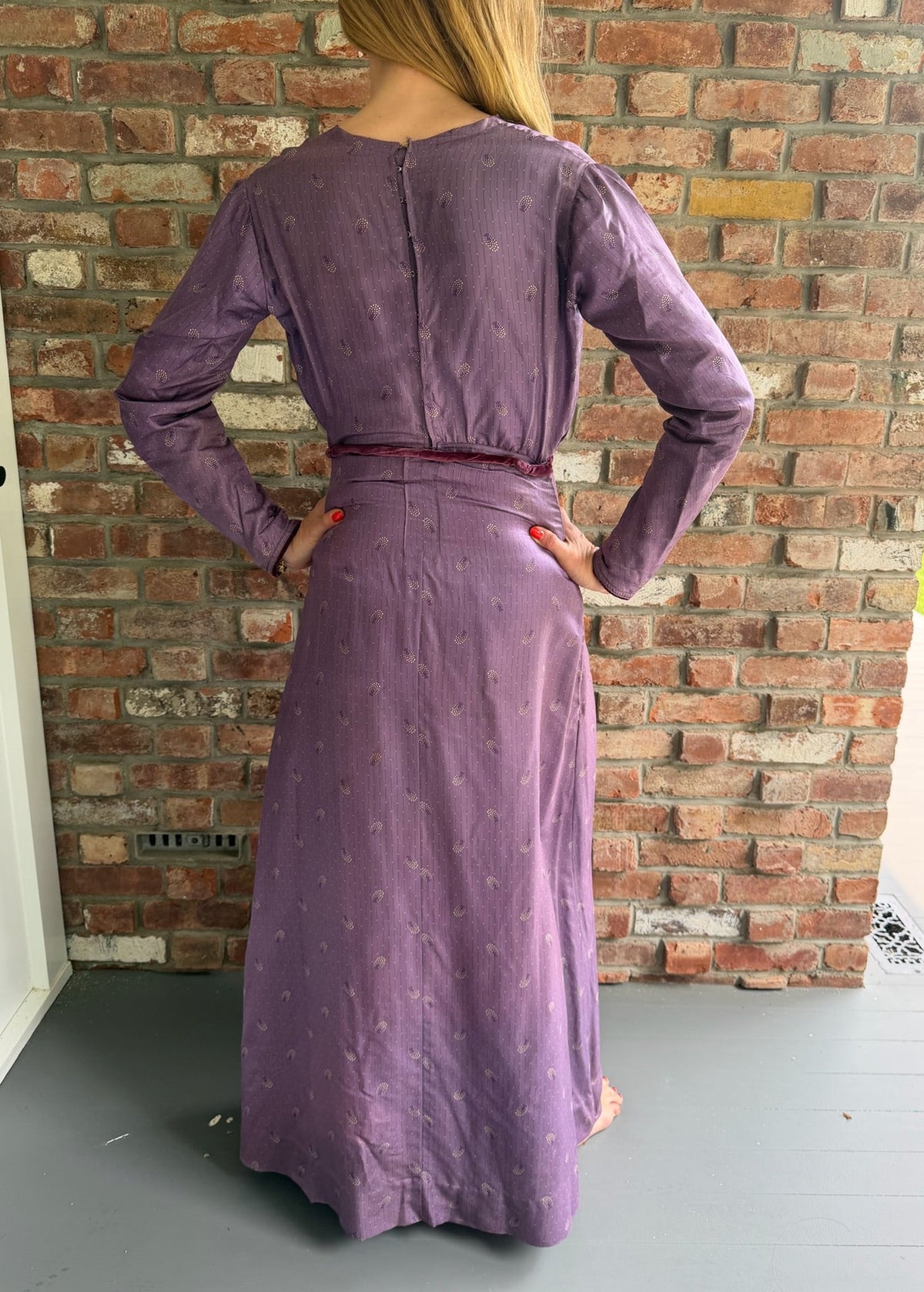 1920s Silk and Velvet Dress