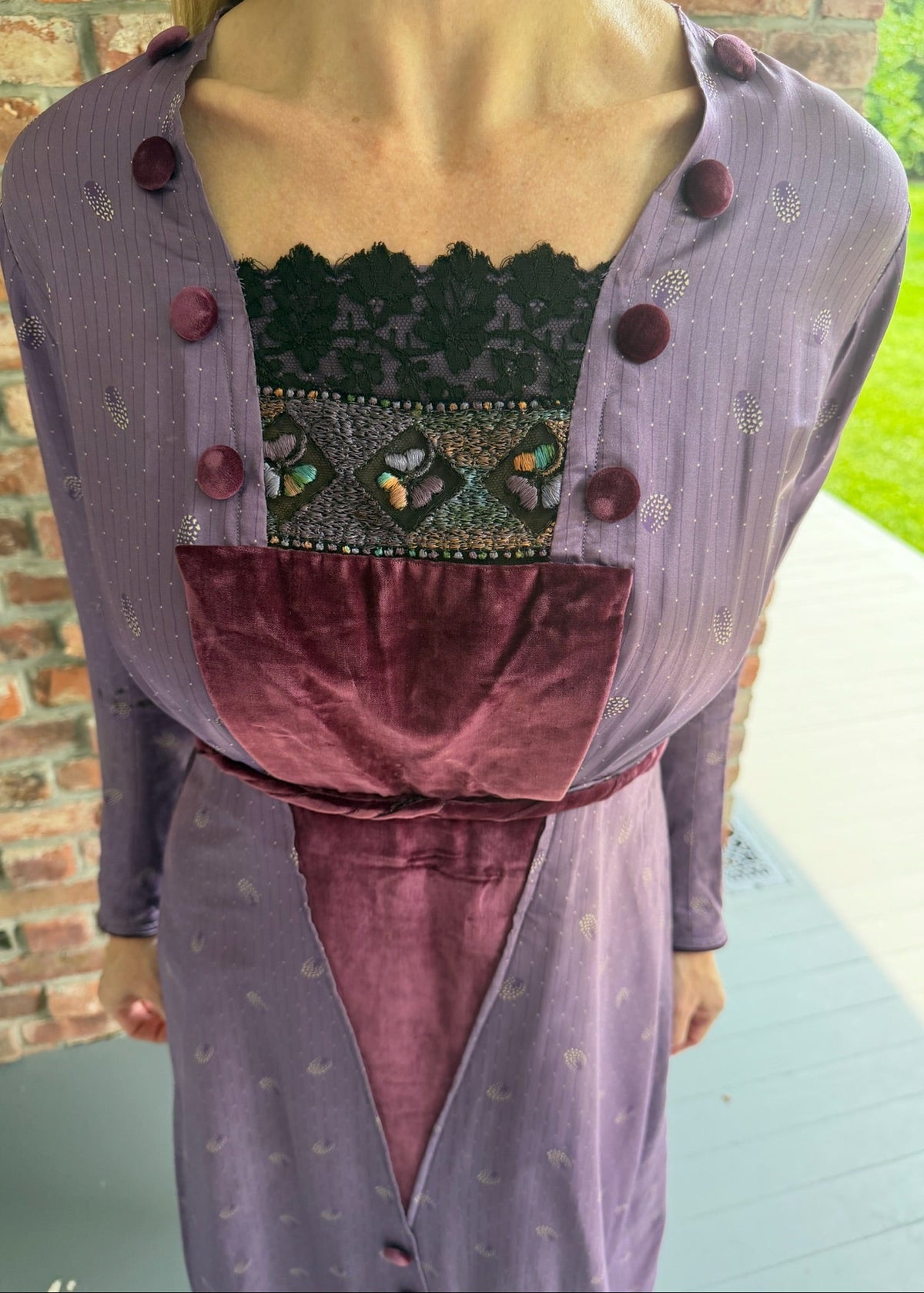 1920s Silk and Velvet Dress