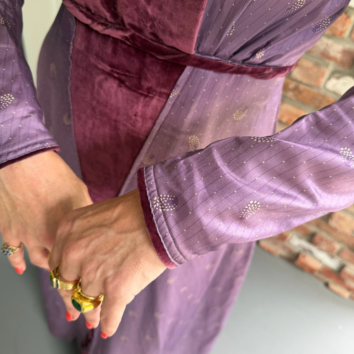 1920s Silk and Velvet Dress