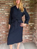 1940s Navy Blue Tailored Skirt Suit Peplum Jacket Set