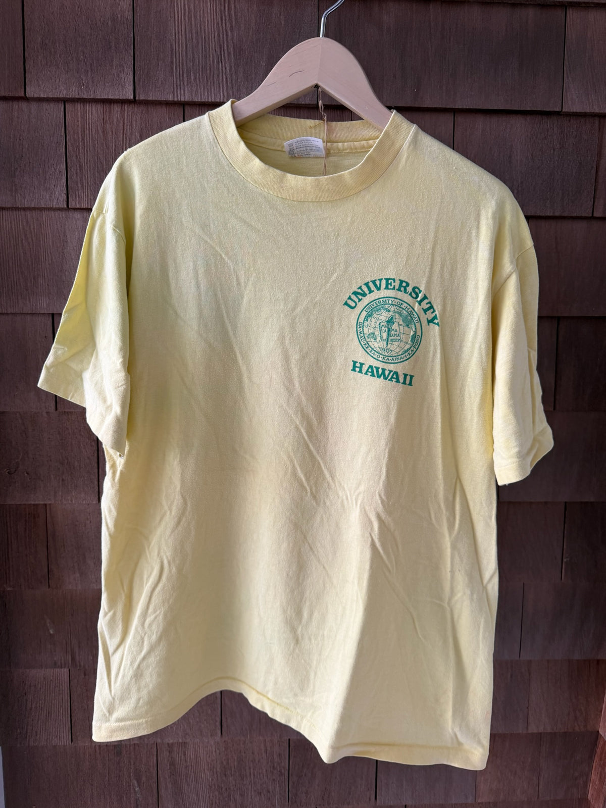 1990s University of Hawaii Pale Yellow T-Shirt