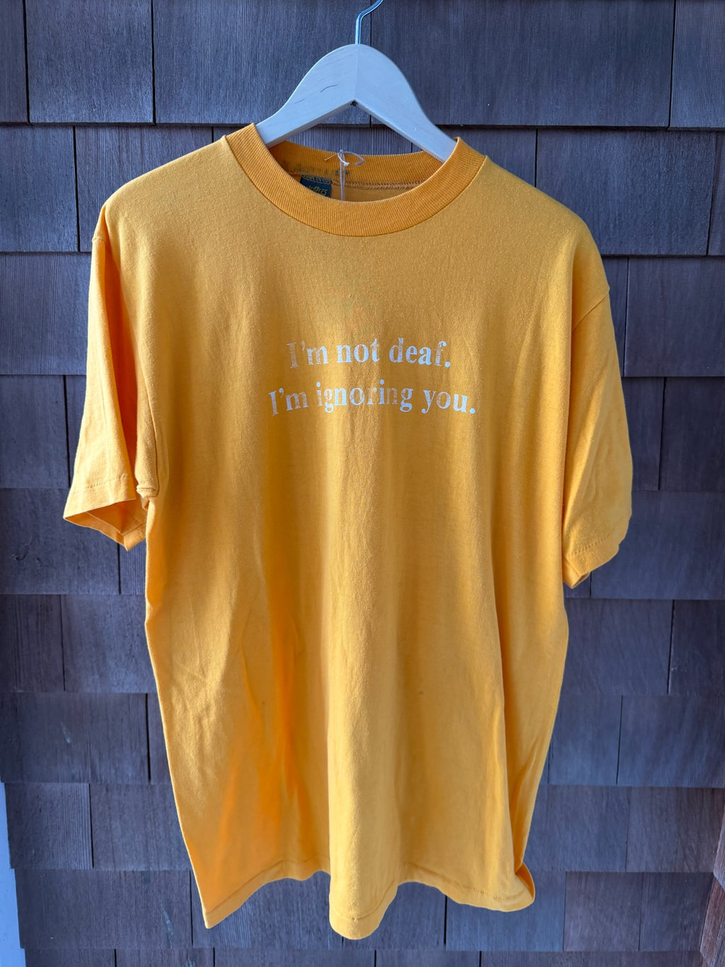 1990s "I’m Not Deaf I’m Ignoring You" Yellow T-Shirt