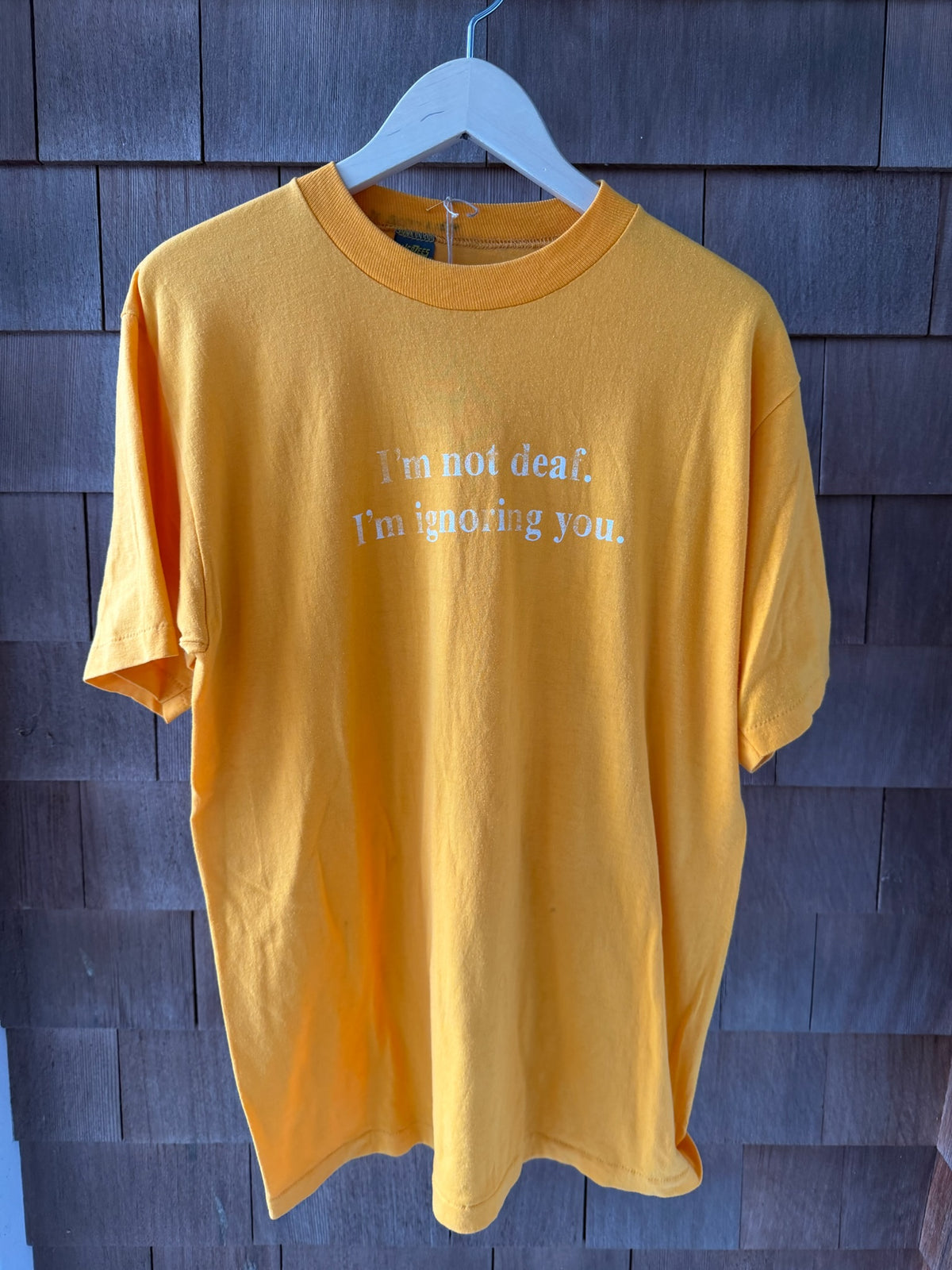 1990s "I’m Not Deaf I’m Ignoring You" Yellow T-Shirt