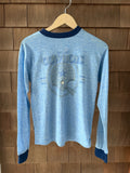 1970s - 1980s Dallas Cowboys Long Sleeve Heather Blue Ringer T-Shirt