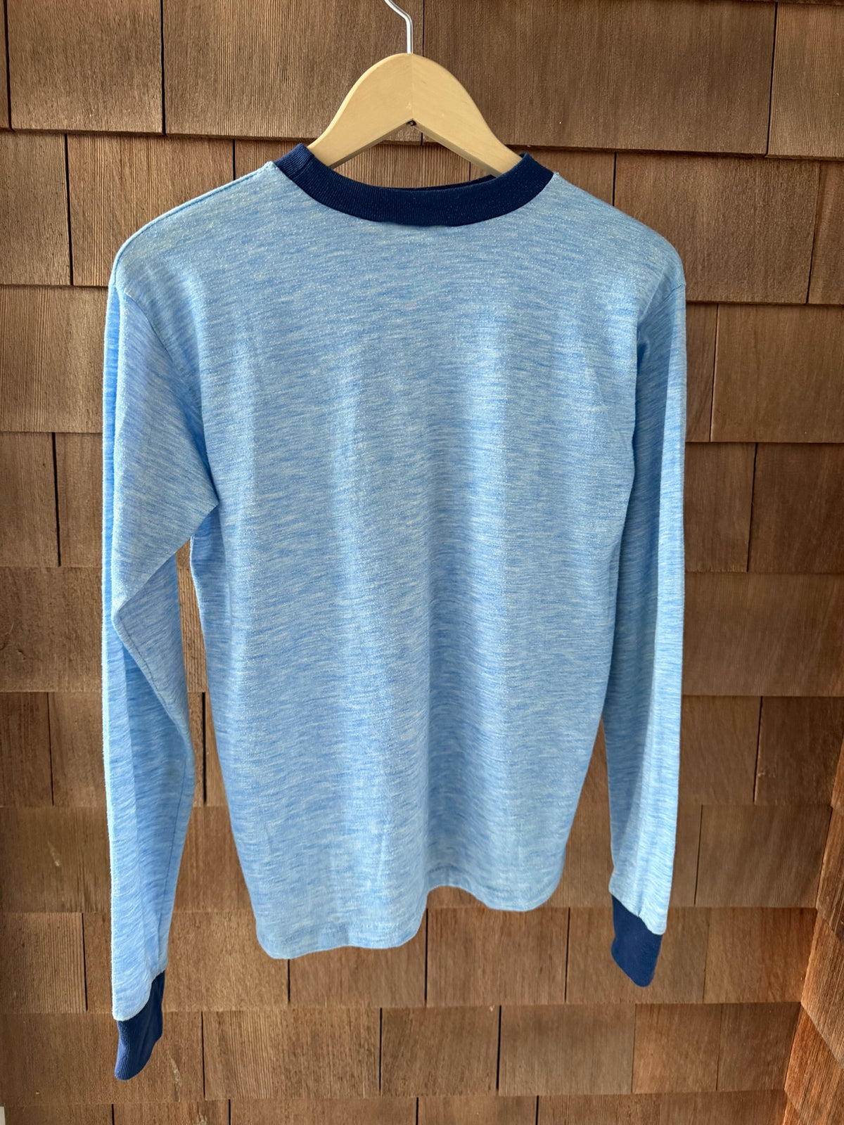 1970s - 1980s Dallas Cowboys Long Sleeve Heather Blue Ringer T-Shirt