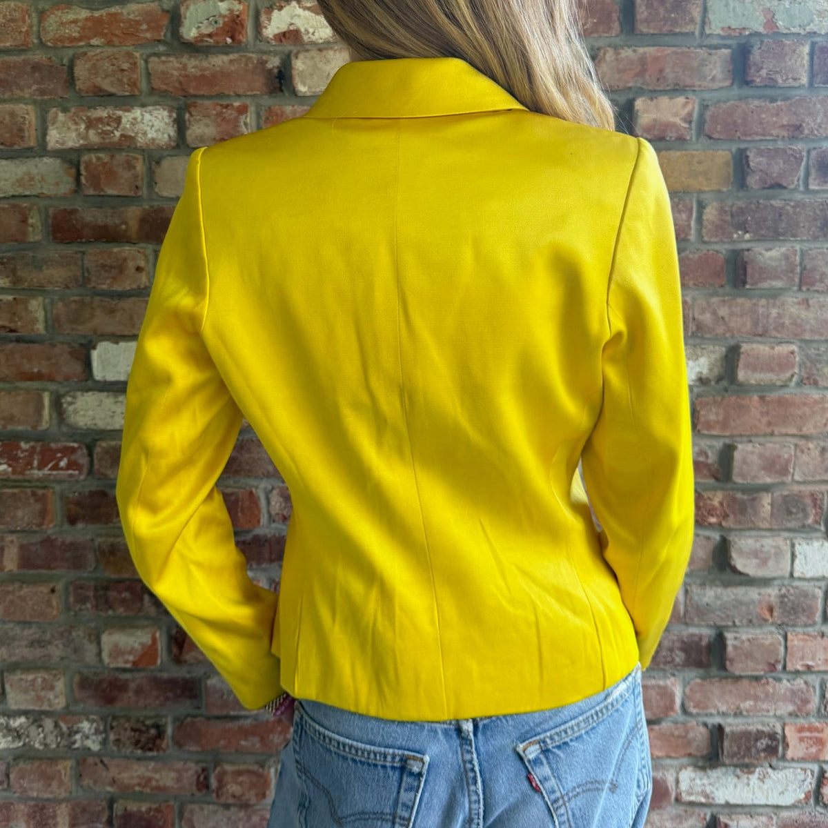 1980s Yves Saint Laurent Yellow Silk Blazer