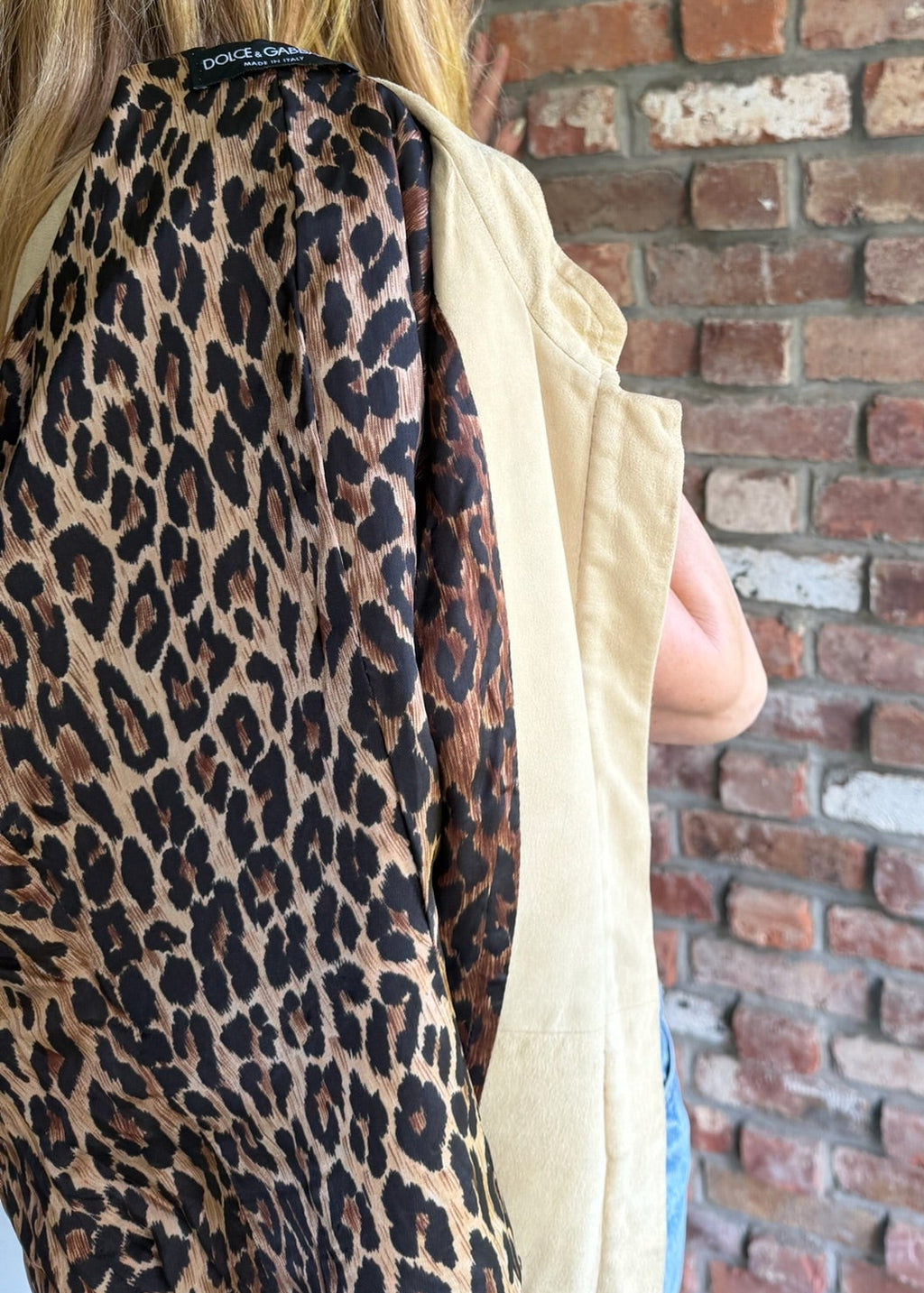 1990s - 2000s Dolce & Gabbana Goatskin Suede Lace Appliqué Jacket