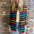 1980s - 1990s Christian Dior Multi-Color Striped Long Jacket