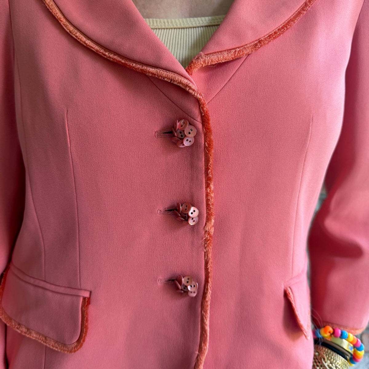 1990s - 2000s Moschino Coral Pink Blazer