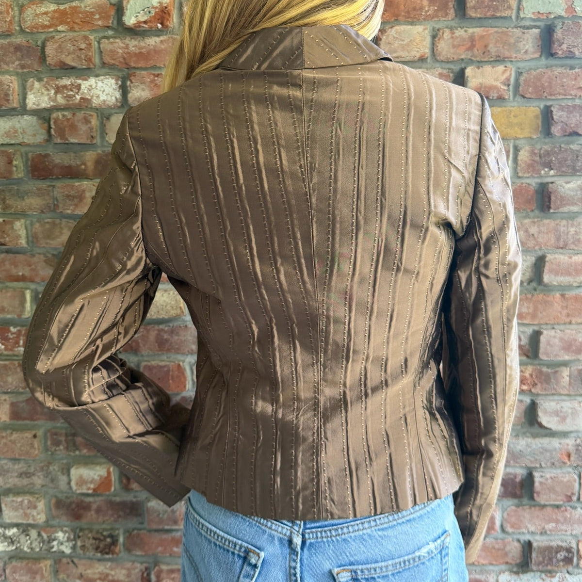 Valentino Roma Bronze Metallic Taffeta Coat