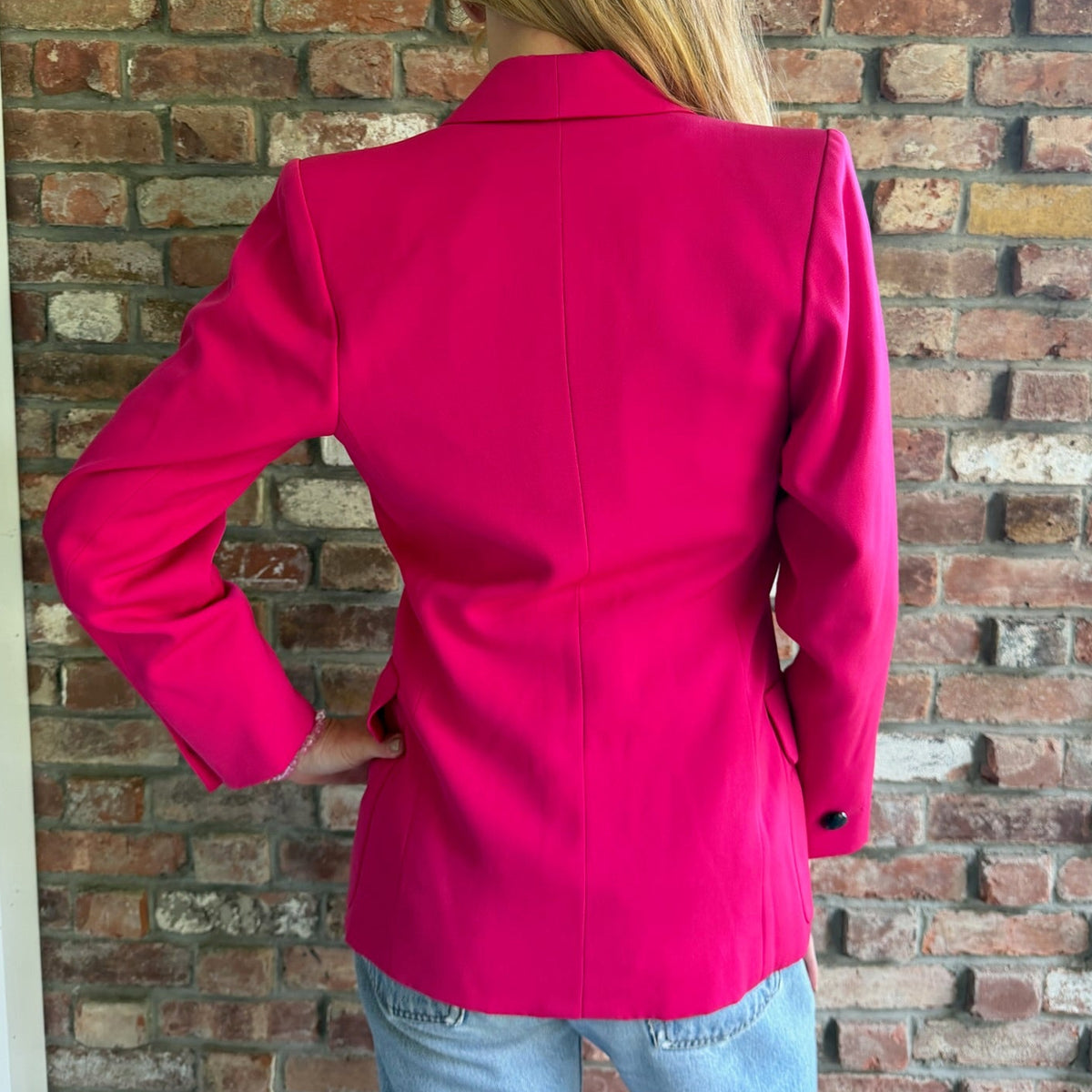 1980s Yves Saint Laurent Rive Gauche Hot Pink Blazer