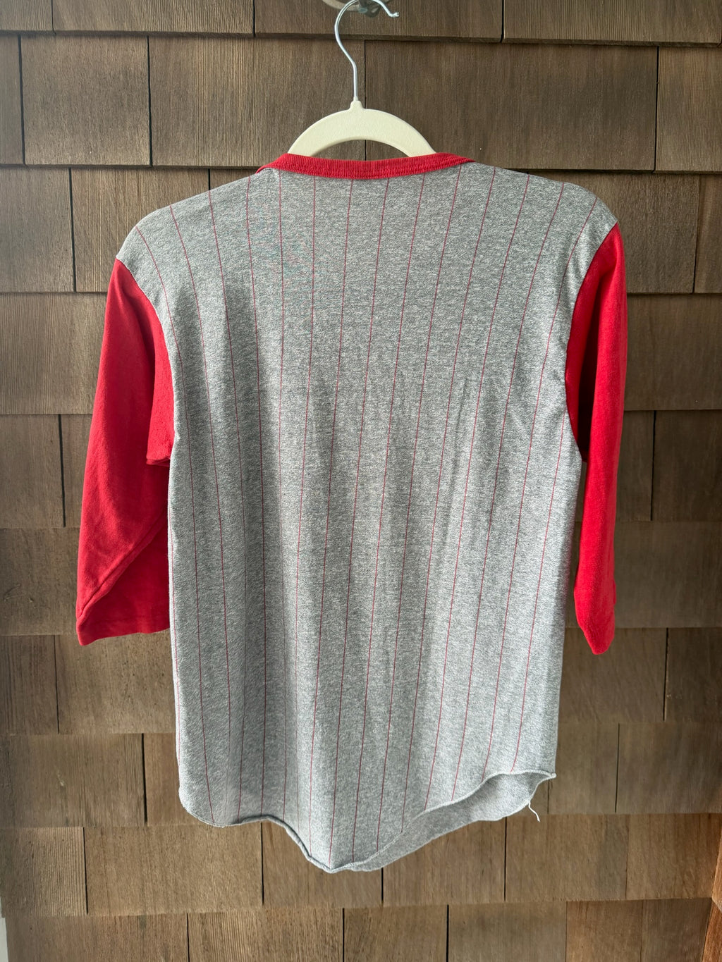 1990s Pinstripe Baseball Henley 3/4 Sleeve Tee